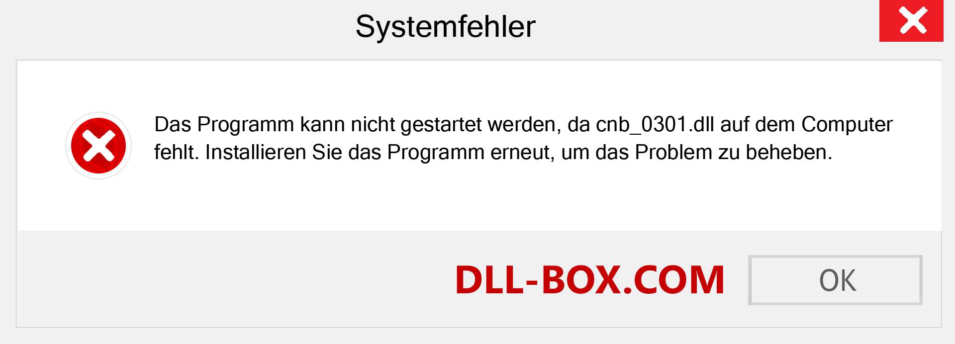 cnb_0301.dll-Datei fehlt?. Download für Windows 7, 8, 10 - Fix cnb_0301 dll Missing Error unter Windows, Fotos, Bildern