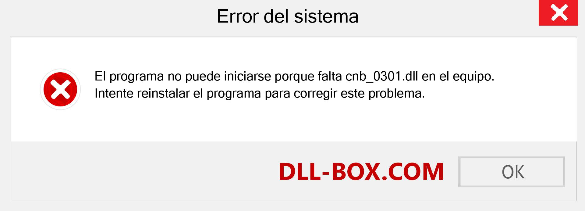 ¿Falta el archivo cnb_0301.dll ?. Descargar para Windows 7, 8, 10 - Corregir cnb_0301 dll Missing Error en Windows, fotos, imágenes